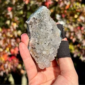 Amethyst Cluster with Rare Manganese Oxide Coating